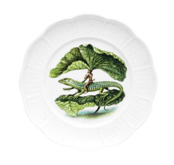 Porzellanteller | Pan mit Echse - Pans versunkener Garten