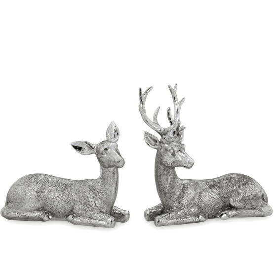 Deko-Figuren ❘ silberne Hirsch-Paar