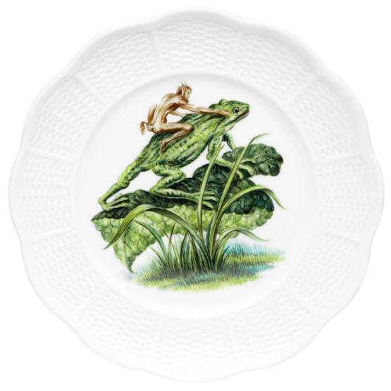 Porzellanteller | Pan mit Frosch - Pans versunkener Garten