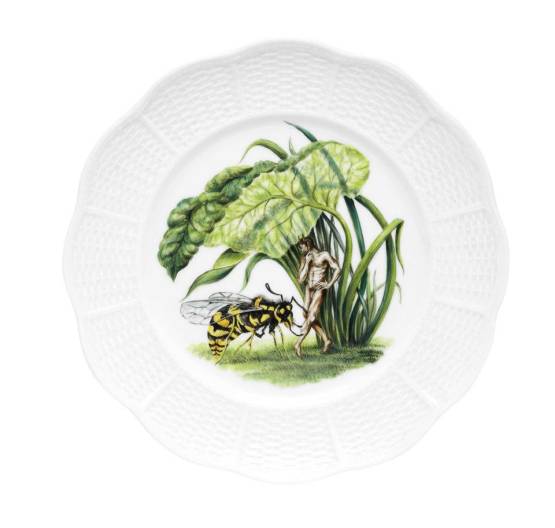 Porzellanteller | Pan mit Wespe  - Pans versunkener Garten