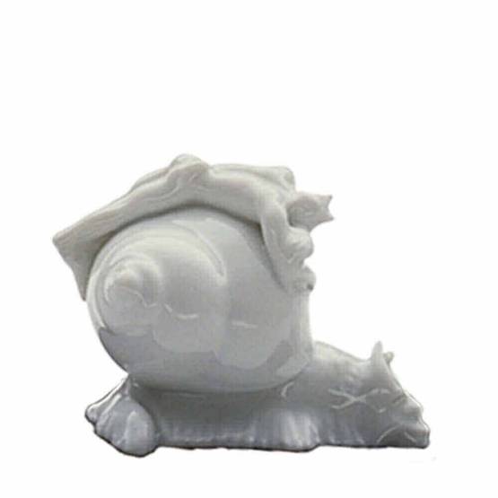 Porzellanfigur | Schnecke mit Pan Porzellanfigur | Schnecke mit Pan