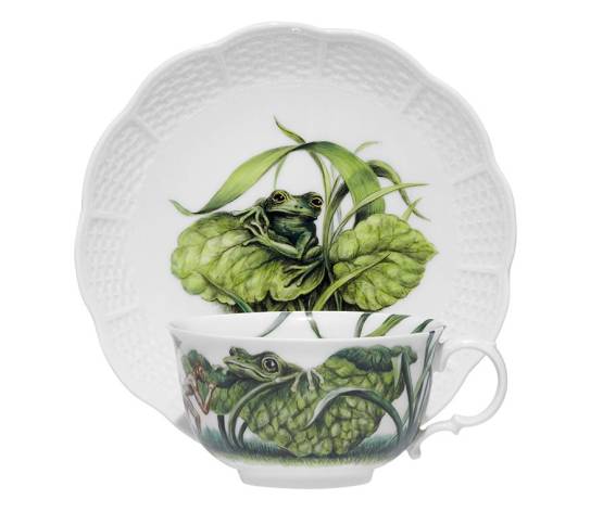 Porzellantasse | Pan mit Frosch - Pans versunkener Garten