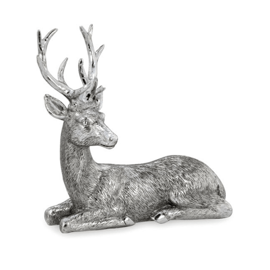 Deko-Figuren ❘ silberne Hirsch-Paar Deko-Figuren ❘ silberne Hirsch-Paar
