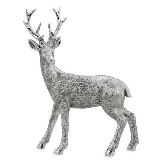 Deko-Figuren ❘ silberne Hirsch-Paar Deko-Figuren ❘ silberne Hirsch-Paar