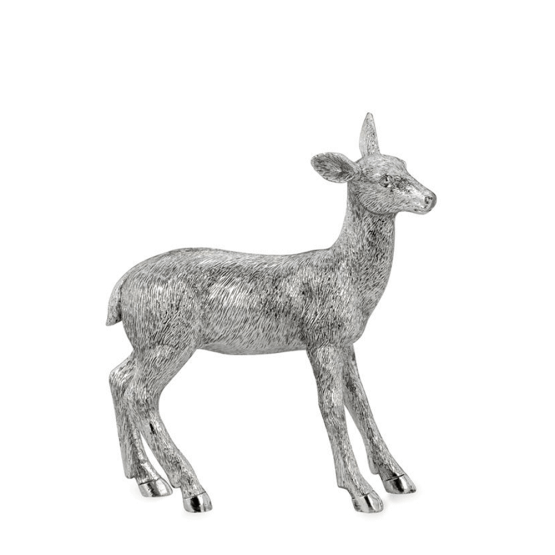 Deko-Figuren ❘ silberne Hirsch-Paar Deko-Figuren ❘ silberne Hirsch-Paar
