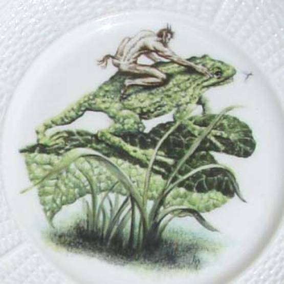 Porzellanteller | Pan mit Frosch - Pans versunkener Garten