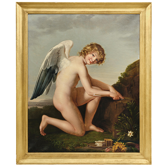 Kunstdruckdatei | Amor, der seine Pfeile schärft Kunstdruckdatei | Amor, der seine Pfeile schärft