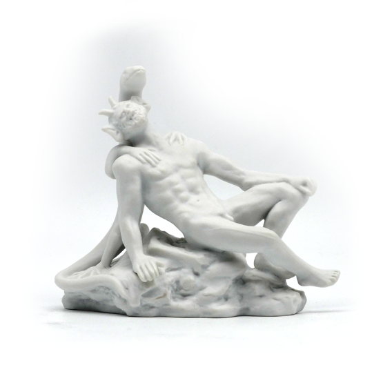 Porzellanfigur |  Pan liegend, Biskuitporzellan