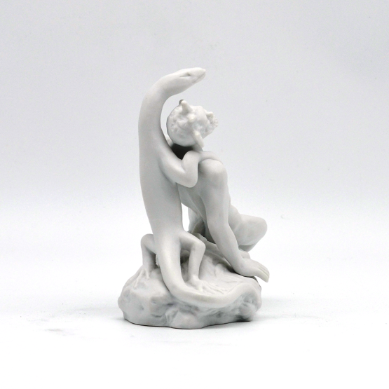 Porzellanfigur |  Pan liegend, Biskuitporzellan